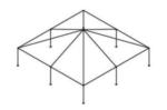 30'Wx30'Lx14'6"H white frame tent canopy